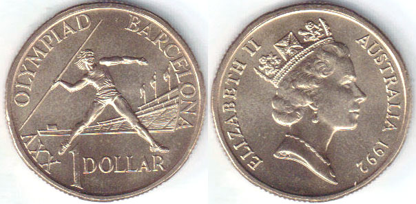 1992 Australia $1 (Barcelona) 2'x2' chUnc A003174